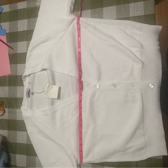 NEW Kinross 100% Cotton Knit White 4 Button Cardigan- XL-NWT - Picture 6 of 9